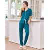 image:imageEkouaer Women Pajama Set Short Sleeve Button Down Pjs Soft Comfy Sleepwear Nightwear with Jogger PantsBlue Green
