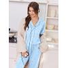 image:imageEkouaer Women Pajama Set Short Sleeve Button Down Pjs Soft Comfy Sleepwear Nightwear with Jogger PantsBlue Stripe Bow