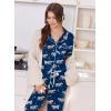 image:imageEkouaer Women Pajama Set Short Sleeve Button Down Pjs Soft Comfy Sleepwear Nightwear with Jogger PantsBlue Zebra