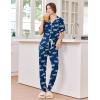 image:imageEkouaer Women Pajama Set Short Sleeve Button Down Pjs Soft Comfy Sleepwear Nightwear with Jogger PantsBlue Zebra