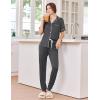 image:imageEkouaer Women Pajama Set Short Sleeve Button Down Pjs Soft Comfy Sleepwear Nightwear with Jogger PantsDark Grey