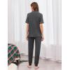 image:imageEkouaer Women Pajama Set Short Sleeve Button Down Pjs Soft Comfy Sleepwear Nightwear with Jogger PantsDark Grey