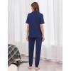 image:imageEkouaer Women Pajama Set Short Sleeve Button Down Pjs Soft Comfy Sleepwear Nightwear with Jogger PantsNavy Blue
