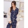 image:imageEkouaer Women Pajama Set Short Sleeve Button Down Pjs Soft Comfy Sleepwear Nightwear with Jogger PantsNavy Blue Teddy