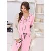 image:imageEkouaer Women Pajama Set Short Sleeve Button Down Pjs Soft Comfy Sleepwear Nightwear with Jogger PantsPink
