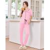 image:imageEkouaer Women Pajama Set Short Sleeve Button Down Pjs Soft Comfy Sleepwear Nightwear with Jogger PantsPink
