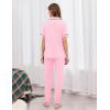 image:imageEkouaer Women Pajama Set Short Sleeve Button Down Pjs Soft Comfy Sleepwear Nightwear with Jogger PantsPink