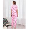 image:imageEkouaer Women Pajama Set Short Sleeve Button Down Pjs Soft Comfy Sleepwear Nightwear with Jogger PantsPink Bow