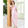image:imageEkouaer Women Pajama Set Short Sleeve Button Down Pjs Soft Comfy Sleepwear Nightwear with Jogger PantsPink Stripe Bow