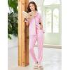 image:imageEkouaer Women Pajama Set Short Sleeve Button Down Pjs Soft Comfy Sleepwear Nightwear with Jogger PantsPink Stripe Heart