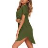 image:imageEkouaer Women V Neck Button Down NightgownArmy Green
