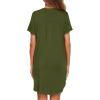 image:imageEkouaer Women V Neck Button Down NightgownArmy Green