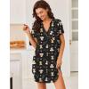 image:imageEkouaer Women V Neck Button Down NightgownBlack Teddy Bear