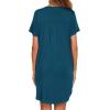 image:imageEkouaer Women V Neck Button Down NightgownBlue Green