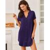image:imageEkouaer Women V Neck Button Down NightgownBlue Purple