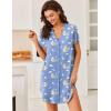 image:imageEkouaer Women V Neck Button Down NightgownBlue Teddy Bear