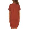 image:imageEkouaer Women V Neck Button Down NightgownBrick Red