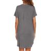 image:imageEkouaer Women V Neck Button Down NightgownMedium Grey