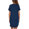 image:imageEkouaer Women V Neck Button Down NightgownNavy Blue