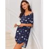 image:imageEkouaer Women V Neck Button Down NightgownNavy Teddy Bear