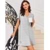 image:imageEkouaer Women V Neck Button Down NightgownPattern1striped