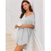 image:imageEkouaer Women V Neck Button Down NightgownPattern1striped