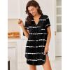 image:imageEkouaer Women V Neck Button Down NightgownPattern7tie Dye Strips