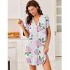 image:imageEkouaer Women V Neck Button Down NightgownPink Flower