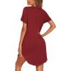 image:imageEkouaer Women V Neck Button Down NightgownRed