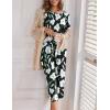 image:imageEkouaer Womens Capri Pajama Sets Print Short Sleeve Sleepwear Top and Capri Pants Soft Loungewear with PocketBlack White Lily