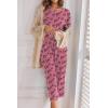 image:imageEkouaer Womens Capri Pajama Sets Print Short Sleeve Sleepwear Top and Capri Pants Soft Loungewear with PocketLove Print