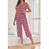 image:imageEkouaer Womens Capri Pajama Sets Print Short Sleeve Sleepwear Top and Capri Pants Soft Loungewear with PocketLove Print