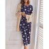 image:imageEkouaer Womens Capri Pajama Sets Print Short Sleeve Sleepwear Top and Capri Pants Soft Loungewear with PocketNavy Blue Moon