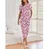 image:imageEkouaer Womens Capri Pajama Sets Print Short Sleeve Sleepwear Top and Capri Pants Soft Loungewear with PocketRed Rose Printed