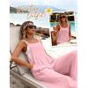 image:imageEkouaer Womens Casual Overalls Loose Wide Leg Jumpsuits Summer Boho Floral Printed Baggy Rompers with PocketsPink