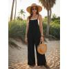 image:imageEkouaer Womens Causal Sleeveless Jumpsuits Summer Boho Wide Leg Floral Rompers Overalls with PocketsBlack