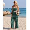 image:imageEkouaer Womens Causal Sleeveless Jumpsuits Summer Boho Wide Leg Floral Rompers Overalls with PocketsGreen Small Floral