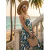 image:imageEkouaer Womens Causal Sleeveless Jumpsuits Summer Boho Wide Leg Floral Rompers Overalls with PocketsGrenn White Leaves