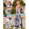 image:imageEkouaer Womens Causal Sleeveless Jumpsuits Summer Boho Wide Leg Floral Rompers Overalls with PocketsGrey Boho Print