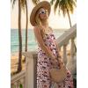 image:imageEkouaer Womens Causal Sleeveless Jumpsuits Summer Boho Wide Leg Floral Rompers Overalls with PocketsOrange White Floral