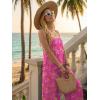 image:imageEkouaer Womens Causal Sleeveless Jumpsuits Summer Boho Wide Leg Floral Rompers Overalls with PocketsRose Pink Floral