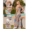 image:imageEkouaer Womens Causal Sleeveless Jumpsuits Summer Boho Wide Leg Floral Rompers Overalls with PocketsWatercolor Floral