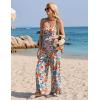 image:imageEkouaer Womens Causal Sleeveless Jumpsuits Summer Boho Wide Leg Floral Rompers Overalls with PocketsWatercolor Floral