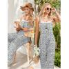 image:imageEkouaer Womens Causal Sleeveless Jumpsuits Summer Boho Wide Leg Floral Rompers Overalls with PocketsWhite Daisy Floral