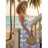 image:imageEkouaer Womens Causal Sleeveless Jumpsuits Summer Boho Wide Leg Floral Rompers Overalls with PocketsWhite Italian Print