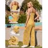 image:imageEkouaer Womens Causal Sleeveless Jumpsuits Summer Boho Wide Leg Floral Rompers Overalls with PocketsWhite Yellow Floral