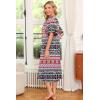 image:imageEkouaer Womens House Dress with PocketsBlack Red Boho