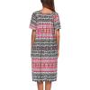 image:imageEkouaer Womens House Dress with PocketsBlack Red Boho