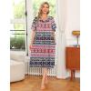 image:imageEkouaer Womens House Dress with PocketsBlack Red Boho