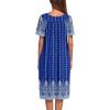 image:imageEkouaer Womens House Dress with PocketsBlue Ethnic Flower